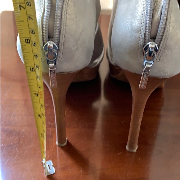 Calvin Klein silver metallic zip back high heels - Picture 6 of 8